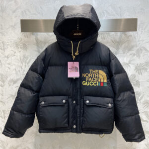 gucci joint north face hooded down jacket