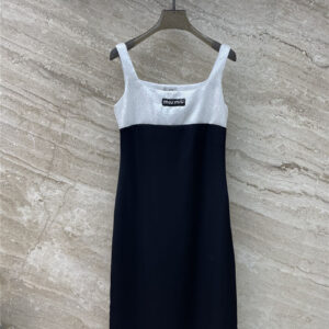 miumiu new square collar French dress with straps