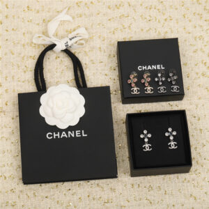 Chanel rhinestone double C earrings