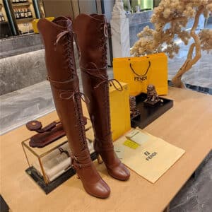 fendi knee high lace up boots