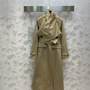 dior cross collar button long trench coat