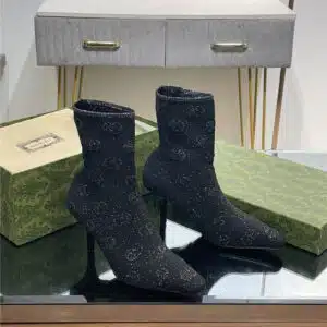 gucci new GG knitted ankle boots