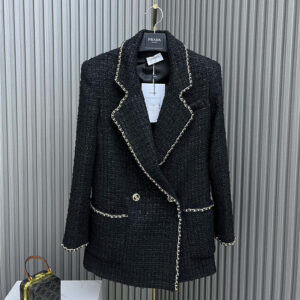 Chanel tweed chain coat