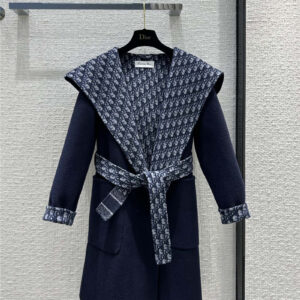 louis vuitton LV mid length hooded wool coat