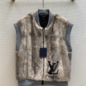 louis vuitton LV limited edition stand collar mink vest jacket