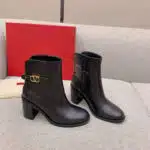valentino new V buckle high heel boots
