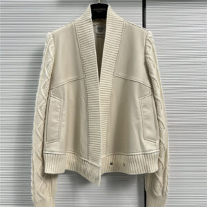 Hermès lambskin open-chest coat