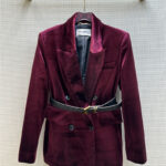 YSL belt-embellished velvet blazer