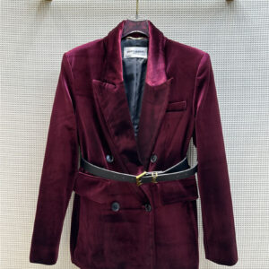 YSL belt-embellished velvet blazer