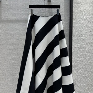 valentino premium black and white diagonal striped skirt