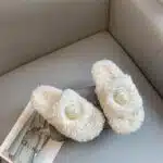 Balenciaga autumn and winter new embroidered fur slippers