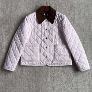 Burberry corduroy contrast collar diamond quilted jacket