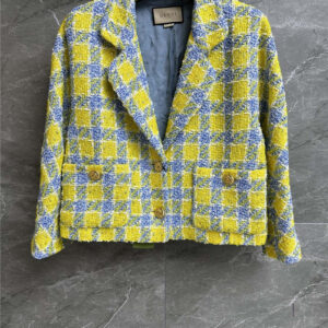 gucci yellow plaid jacket