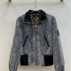louis vuitton LV contrast ribbed sequined jacket