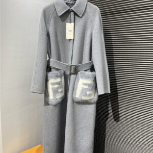 fendi jacquard cashmere coat