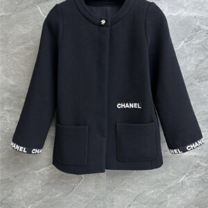 chanel letter embroidered jacket
