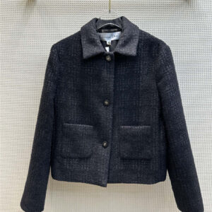 dior plaid short lapel tweed jacket