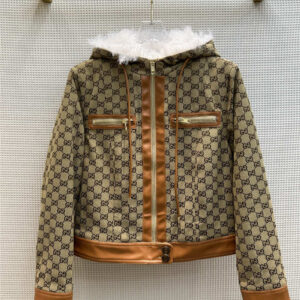 gucci hooded leather GG jacket