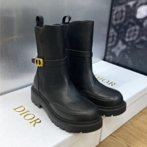 dior CD letter logo hardware buckle motorcycle boots