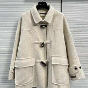 jil sander square button double-sided cashmere short jacket