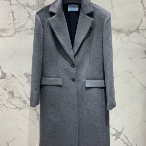 prada space gray wool coat