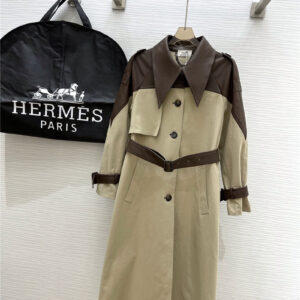 Hermès new leather classic trench coat