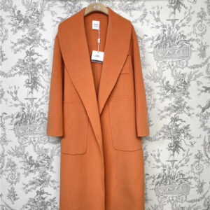 Hermès new lapel woolen long coat