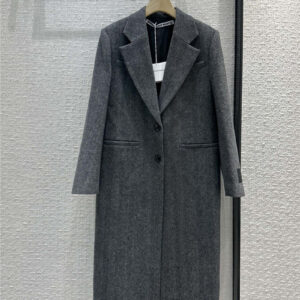 alexander wang herringbone cashmere suit collar long coat