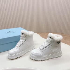 prada wool high top sneakers and boots