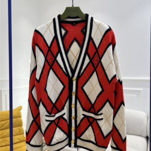 gucci wool jacquard knitted cardigan jacket