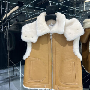 celine new fur hooded vest
