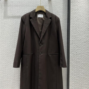 The row brown-red minimalist mid-length blazer