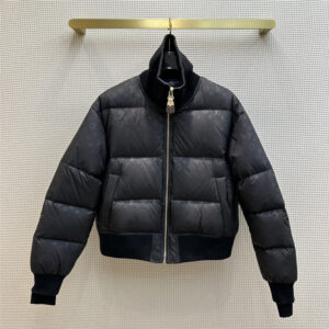 louis vuitton LV logo dark pattern stand collar jacket down jacket