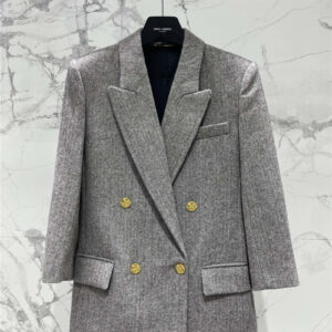 YSL new catwalk style modern retro brown suit jacket