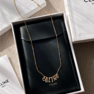 celine full diamond letter necklace