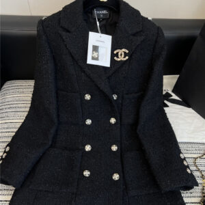chanel buttoned mid-length coat