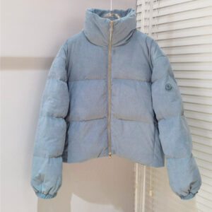 moncler new   corduroy short stand collar down jacket