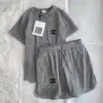 chanel embroidered short sleeve casual suit