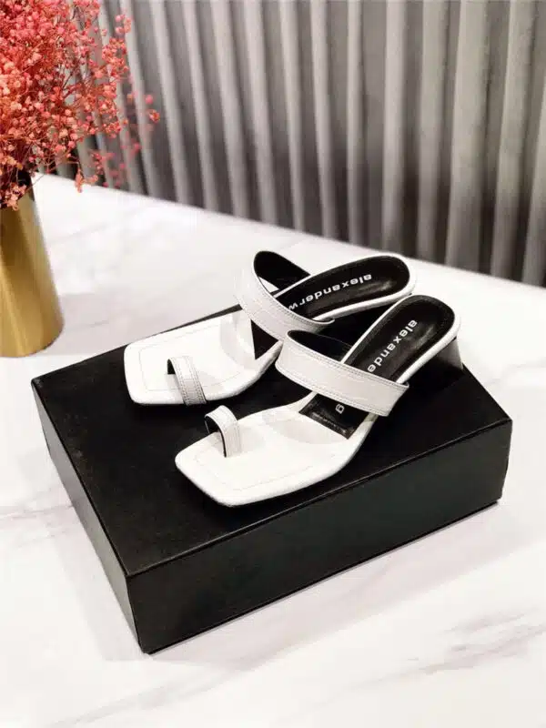 alexander wang sandals flat white