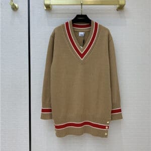 burberry Brown Reese V-Neck Sweater