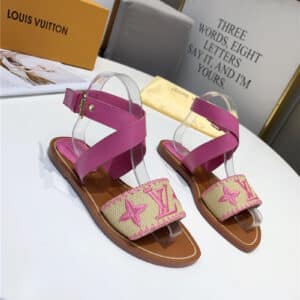 louis vuitton LV embroidered flat sandals