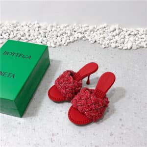bottega veneta bv woven high-heeled slippers