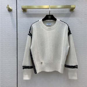 Chanel lantern sleeve cashmere sweater