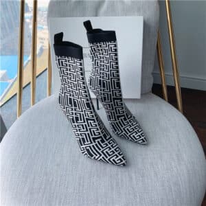 Balmain high-heeled knit boots