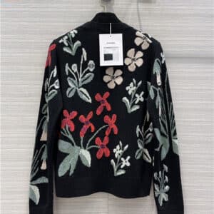 chanel floral cashmere stitch top