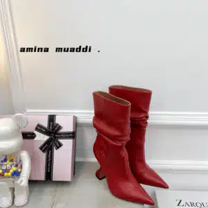 amina muaddi giorgia leather ankle boots