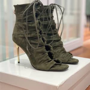 balmain rhinestone high-heel sandals boots