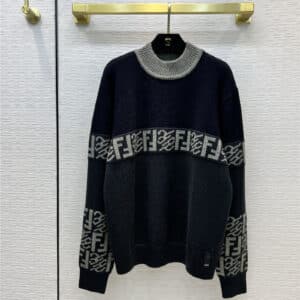 fendi FF pattern intarsia sweater