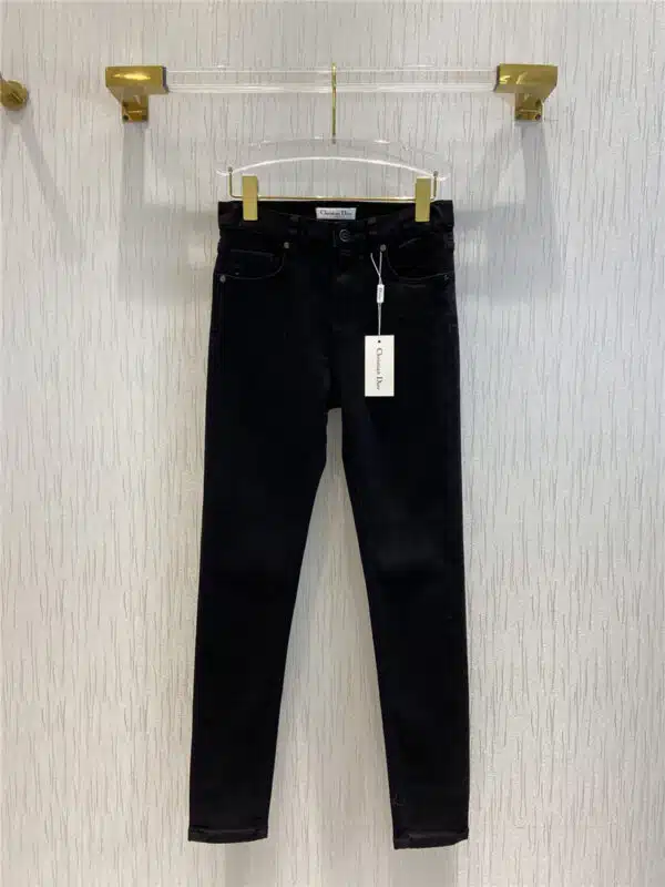 dior logo embroidered skinny jeans