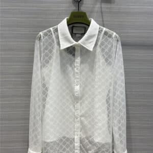 gucci jacquard lace white shirt